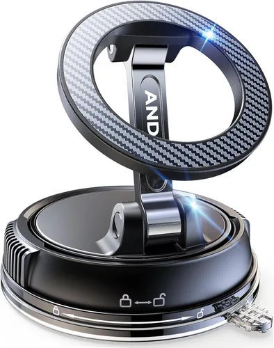ANDERY Soporte para teléfono de coche para Magsafe [78+LBS de succión más fuerte y 2400gf magnético] Montura de teléfono de coche ajustable en 360°,