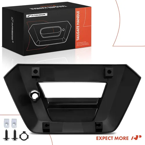 Miniatura 8 de A-Premium Bisel de manija de puerta trasera con orificio de cerradura compatible con Cadillac Escalade EXT 2002 2003 2004 2005 2006, negro liso