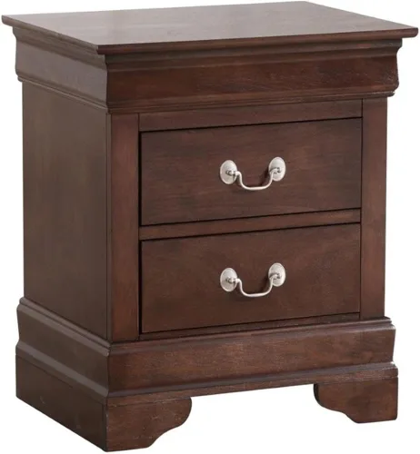 Miniatura 12 de Glory Furniture Louis Phillipe - Mesita de noche con 2 cajones, color negro