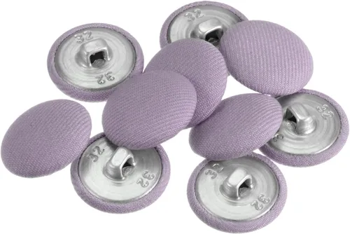 Miniatura 102 de HARFINGTON 10 botones de tela de 24L cubiertos de tela de 0.59 pulgadas, vástago de metal, botones de costura redondos para trajes, blusas de Azul