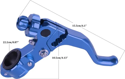 Miniatura 2 de Manillar de embrague universal de aleación de aluminio compatible con la mayoría de las motocicletas Dirt Bikes, 7/8 pulgadas, 0.866 in, color azul