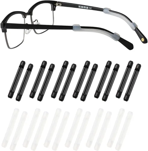 Miniatura 11 de lvvfit Retenedor de silicona suave para lentes de patillas para niños y adultos, retenedores elásticos antideslizantes, Negro