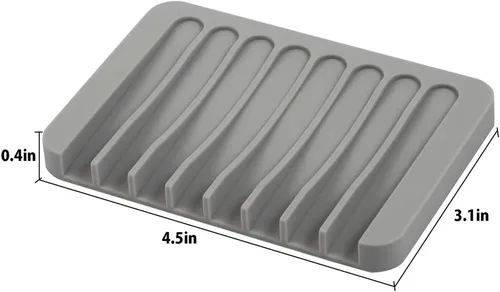 Miniatura 7 de Jabonera autodrenante de 3 piezas, jabonera de silicona de alta calidad, protector de jabón para ducha, baño, cocina, bañera, esponjas, mantiene