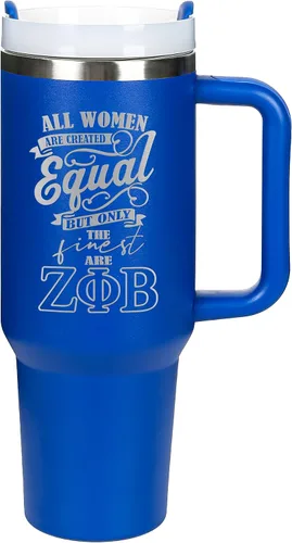 BBGreek Zeta Phi Beta Sorority Paraphernalia - Vendedor oficial - Vaso aislado de acero inoxidable de 40 onzas, todas las mujeres son iguales