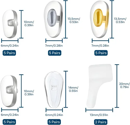 Miniatura 2 de MMOBIEL Almohadillas de nariz para anteojos [27 pares] Almohadillas de nariz de silicona suave para anteojos – Kit de herramientas de reparación