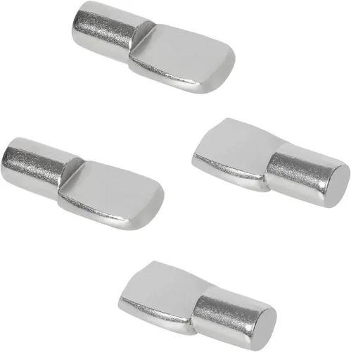 Keenkee Pinzas de estante de 1/4 de pulgada de diámetro para estantes de gabinete, soporte de clips de soporte, forma de cuchara, níquel, paquete de