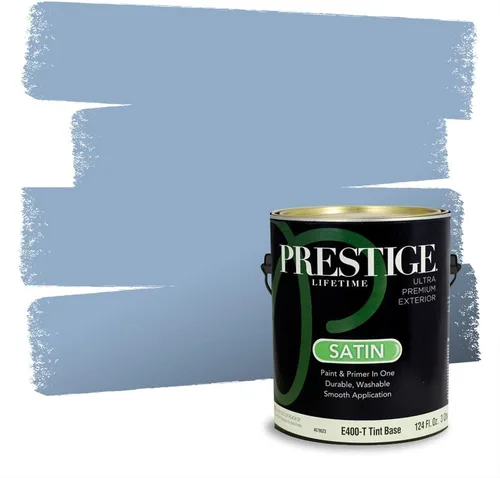 Miniatura 847 de Pintura Exterior + imprimación PRESTIGE, todo-en-uno, 1 galón, acabado mate, color comparable al Valspar* Royal Gray* VS151-Gris real