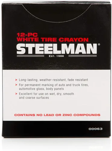 Miniatura 4 de Steelman Crayones de marcado de neumáticos blancos para mecánicos, para marcar daños en neumáticos húmedos y secos, caja de 12