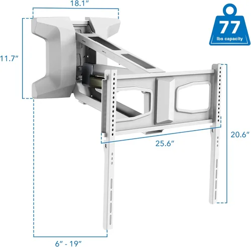 Miniatura 6 de MOUNT-IT! Soporte de pared motorizado para TV con chimenea Soporte de montaje de mantel eléctrico desplegable con control remoto, capacidad