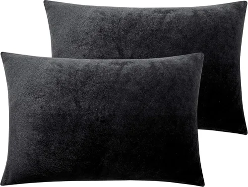Miniatura 100 de NTBAY - Fundas de almohada de terciopelo con cierre para niños pequeños, 2 unidades, acogedoras, de lujo, de franela y felpa, para viajes, 33 x 46