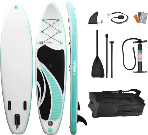 Savvycraft Tabla de remo inflable de pie, 10.5'x30"x6'' SUP para jóvenes y adultos, con accesorios ISUP: paleta ajustable, bomba de doble acción,