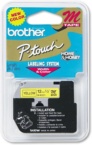Miniatura 20 de Brother Etiqueta de forma continua de 0.37 "X26.20' (BRTM521), negro/azul