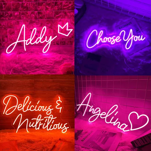 Miniatura 9 de Letreros de neón personalizados, letrero de nombre LED personalizado para boda, fiesta de cumpleaños, luz de letrero de neón personalizable para 2