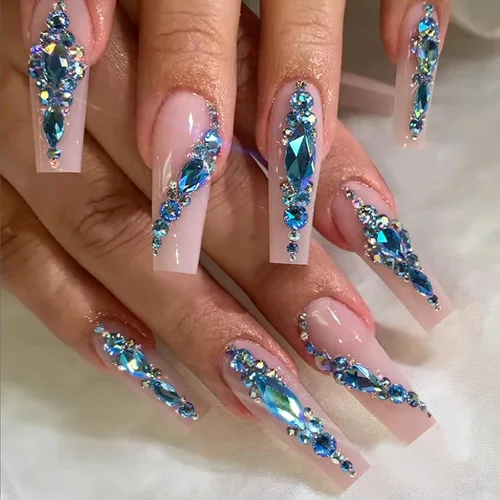 Miniatura 13 de MISUD - Uñas postizas largas cuadradas con pegamento de Rojo Gótico y Negro, diseño cruzado gótico Y2K acrílico, 24 piezas