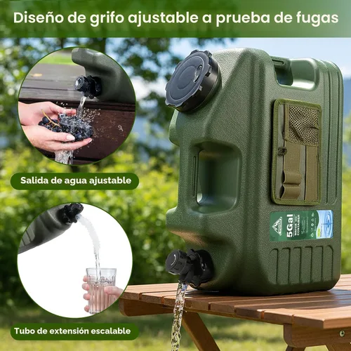 Miniatura 3 de Jarra de agua de 5 galones con bomba, contenedor de agua para campamento, dispensador de agua portátil sin BPA con espiga, jarra de agua grande a
