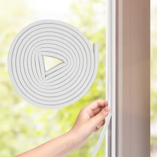 Miniatura 9 de Burletes de Silicona Tira de Sellado para Puertas y Ventanas, 39 pies Tira de Sellado de Ventana Autoadhesiva Impermeable por SUNMON (Blanco)