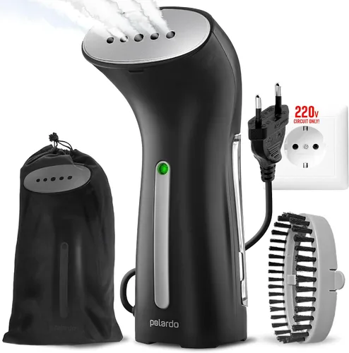 Vaporizador para ropa para Europa 220 V, vaporizador portátil de mano para ropa, cabezal de vapor de metal, calentamiento de 25 segundos, sistema de