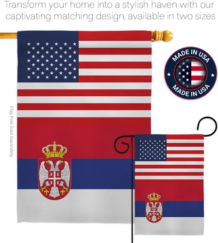 Miniatura 4 de Bandera de la Amistad de la Copa del Mundo de Serbia de Estados Unidos, asta de bandera de arte de pared para exteriores, decoración al aire libre