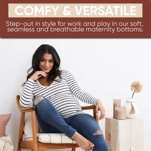 Miniatura 9 de Motherhood Maternity Jegging de mezclilla para mujer color azul índigo Azul