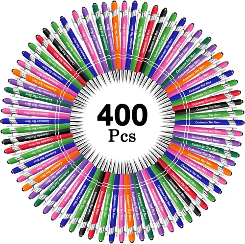 Miniatura 53 de Hasta 500 bolígrafos personalizados a granel con logotipo de mensaje de nombre comercial, bolígrafos grabados personalizados con lápiz óptico