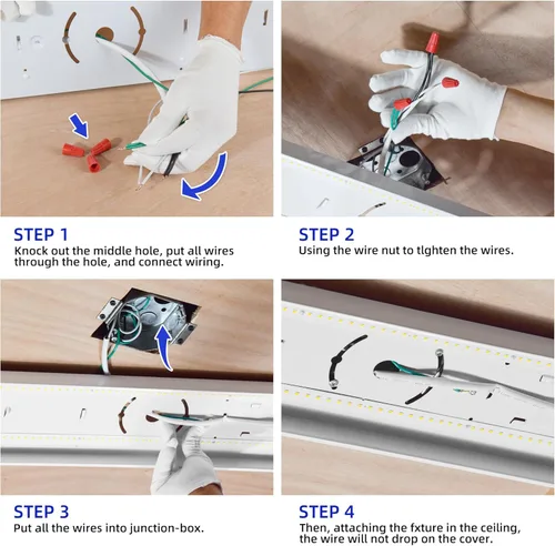 Miniatura 7 de hykolity Luz envolvente LED de 4 pies, 40 W, 4400 lm, 4000 K, [equivalente a 2 lámparas fluorescentes de 32 W], lámpara LED envolvente de 4 pies
