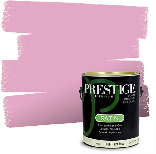 Miniatura 38 de Prestige Paints E100-T-SW6591 Pintura exterior e imprimación en uno, 1 galón, plano, combinación comparable de Sherwin Williams Amaryllis, 1 galón
