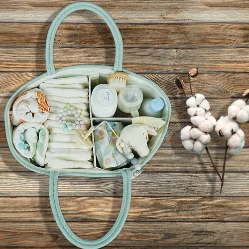 Miniatura 54 de Organizador de pañales para bebé con cuerda de algodón para niña o niño, cesta de almacenamiento portátil para guardería, bolsa de transporte