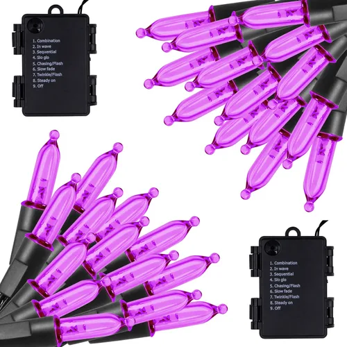 Miniatura 12 de Twinkle Star Luces de Navidad para Exteriores a Batería 50 LED Mini Cadena de Luces con 8 Modos, 16 pies Luces de Hadas Impermeables para Jardín