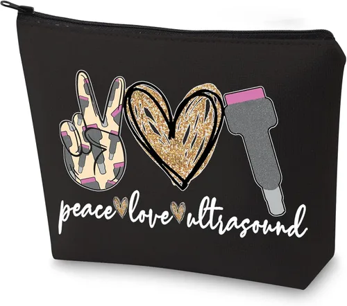 Miniatura 8 de WZMPA Sonography Tech - Bolsa de maquillaje cosmética para ecografía, regalo de ecografía, amor, ultrasonido, bolsa con cremallera para radiólogo