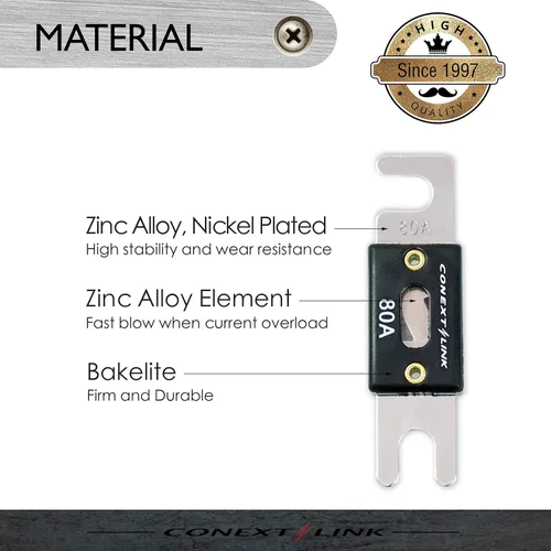 Miniatura 2 de ANL80-5 80 A Amp ANL Fusible de hoja niquelado paquete de 5