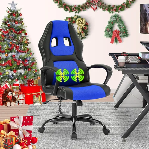 Silla para videojuegos, silla de oficina de masaje, sillas ergonómicas de videojuegos, silla reclinable ajustable para computadora con soporte