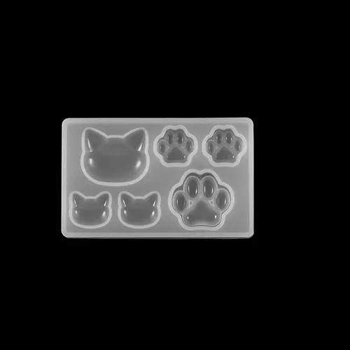 Miniatura 10 de Molde de silicona de resina hecha a mano con forma de pata, de oso de delfín, corazón, luna, estrella, para hacer joyas, suministros de moldes