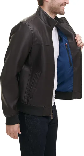 Miniatura 3 de Tommy Hilfiger Men's Faux Leather Bomber Jacket