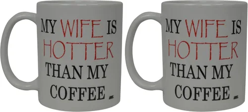 Miniatura 3 de Rogue River Tactical Taza de café divertida con texto en inglés «My Wife is Hotter Than My Coffee», gran idea de regalo para mamá, Día de la Madre