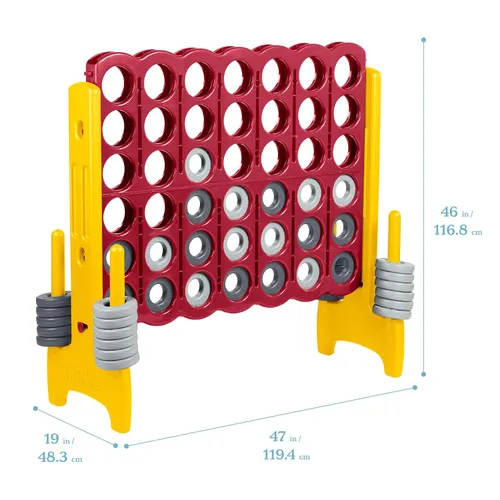 Miniatura 2 de ECR4Kids - Juego de mesa Jumbo de 4 en fila para niños, adultos y familias, para uso en interiores y exteriores, de 4 pies de alto