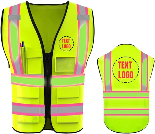 Miniatura 25 de Chaleco de Seguridad de Alta Visibilidad con Alta Reflectividad, Ropa de Trabajo de Seguridad Personalizada con Logotipo, Tiras Reflectantes