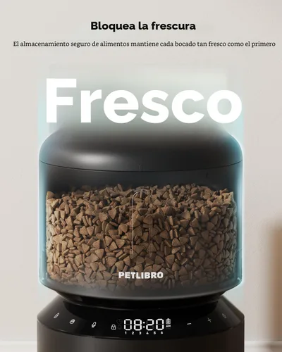 Miniatura 2 de PETLIBRO Comedero automático para gatos – Dispensador programable de alimentos para mascotas de 3 litros con almacenamiento hermético, control