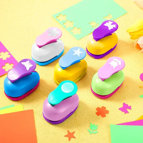 Miniatura 4 de CHENGU 16 Piezas Perforadoras de Papel para Manualidades Perforadoras para Álbumes de Recortes con Papel Adhesivo para Manualidades, Redondo