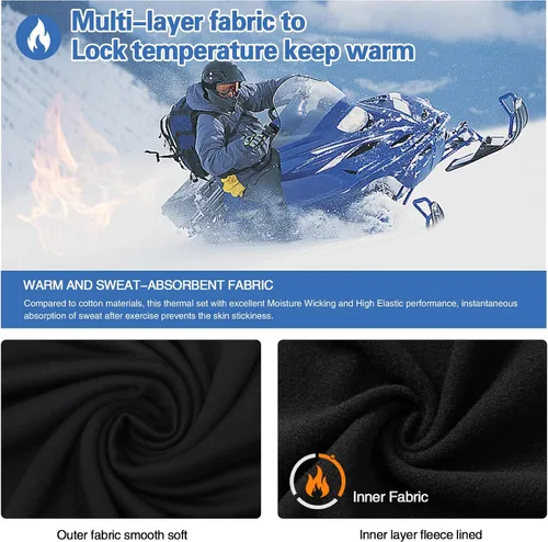 Miniatura 17 de MEETWEE Paquete de 4/5 camisas de compresión térmica para hombre, manga larga, forro polar, capa base, equipo de entrenamiento de invierno