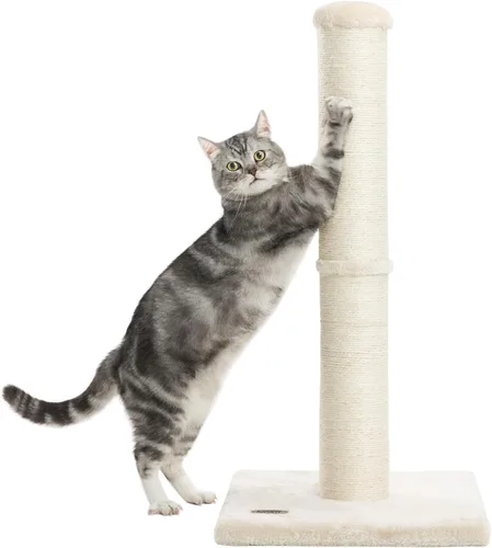 Miniatura 7 de Karolpar Poste rascador para gatos de 34 pulgadas con cuerda de sisal natural, 4.3 pulgadas de diámetro grande, árbol rascador para gatos de Beige