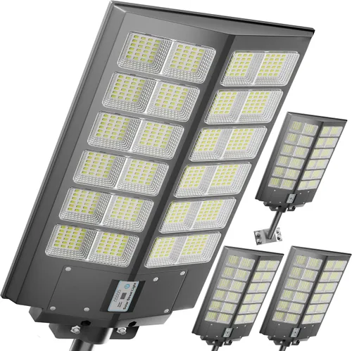 Miniatura 13 de Luz de calle solar de 9000 W, luces solares de calle al aire libre 120000 LM, luz de estacionamiento comercial 7000 K, luces de inundación