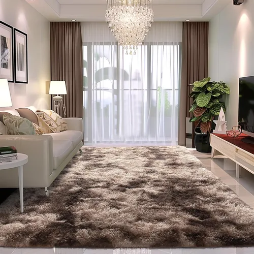Miniatura 45 de Awaytail Alfombra Esponjosa Lavable 2x3 Pies, Pura Negra Alfombra para Silla de Escritorio Antideslizante, Alfombra Supersuave para Niños