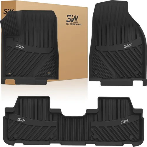 Miniatura 24 de Alfombrillas de Piso 3W Compatibles con Toyota Tundra 2014-2021 (Solo para Cabina CrewMax), Revestimiento de Piso de TPE para Todo Clima con Ajuste