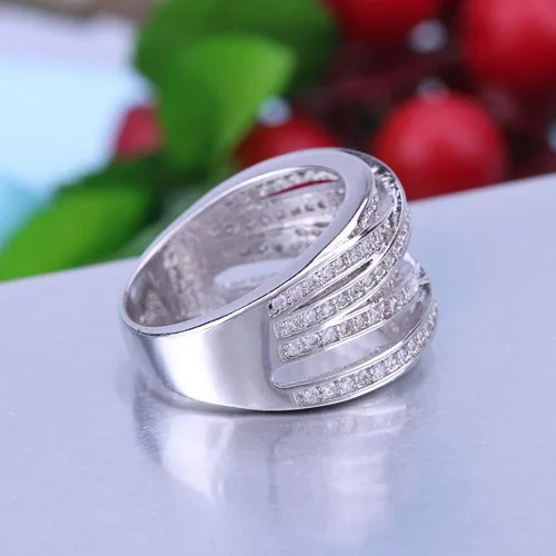 Miniatura 4 de Anillo de boda de lujo, joyería de compromiso con circonitas AAA para mujer, Anel Joyas, Anillos y Anillos
