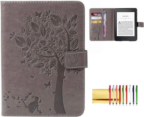 Miniatura 26 de Funda tipo libro para Kindle Paperwhite de 10ª/7ª/6ª/5ª generación, funda protectora ligera con ranuras para tarjetas, encendido automático