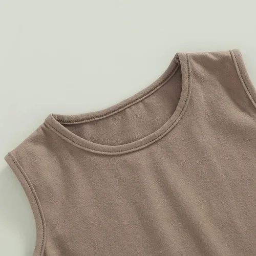 Miniatura 107 de Mameluco unisex de manga corta para bebé recién nacido, con botones, de una pieza, ropa de color sólido