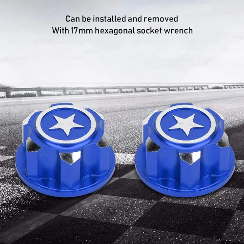 Miniatura 3 de Tuerca de rueda hexagonal, 4 tuercas de metal de 0.669 in para montaje de rueda hexagonal, compatibles con automóvil (Mazarine)