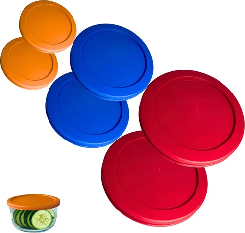 Tapas/Cubiertas de repuesto naranja, azul, rojo de 2, 4 y 7 tazas para cuencos de almacenamiento Pyrex, Anchor Hocking y KlareWare *Solo tapas, el