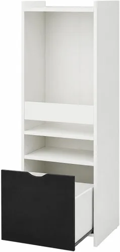 Kings Brand Furniture - Estantería para niños de 2 estantes Anne con cajón, organizador de almacenamiento de juguetes, color blanco