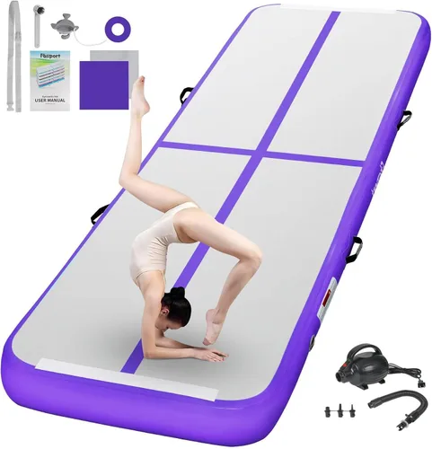Miniatura 28 de FBSPORT - Colchonetas inflables de entrenamiento de 4 u 8 pulgadas de grosor, pistas de gimnasia para uso en el hogar, animadoras, yoga